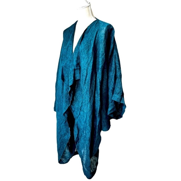 Eskandar Linen-Blend Shawl Cardigan women Size 0 - Picture 3 of 10